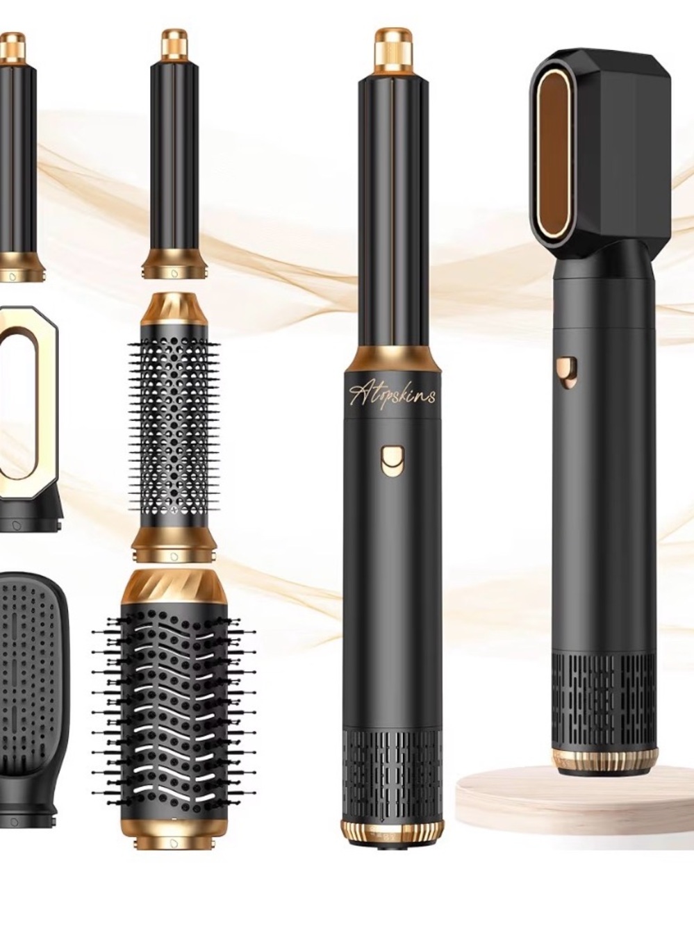 6-in-1 Hair Styler in Black & Rose Gold